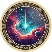 Cosmic Universe Star Planet Nebulous One Day at A Time Medallion Serenity Prayer Chip