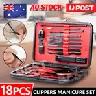 18PCS Scissors Tool Manicure Nail Clipper Pedicure Set Nipper Cuticle Cutter Kit