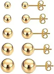 [Krstudent] Titanium Earrings Studs, Hypoallergenic Stud Earrings for Women Girls Men