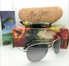 Maui Jim Cliff House Polarized Titanium Sunglasses 247-17 Silver/Grey Aviator