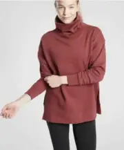 ATHLETA Maple Red 24/7 Funnel Neck Sweatshirt Warm Pullover Sweatshirt Small