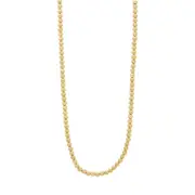 Bevilles 9kt Yellow Gold Diamond Cut Rolo Ball Chain Necklace 45cm