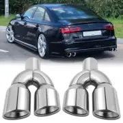 For Audi A4 A5 A6 A7 S4 S5 S6 S7 Dual 2.5" In 3.5" Out Exhaust Tips Double Wall (for: Audi)