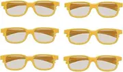 FELTECHELECTR 6pcs 3d Glasses Cinema Viewing Glasses 3d Glasses for Computer Screens 3d Projector Glasses Anaglyph 3d Glasses 3d Glasses for Books Anaglyph Movie Glasses Orange Plastic