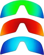 [Alphax] 3 Pcs Green & Fire Red & Ice Blue Polarized Replacement Lenses for Oakley Sutro OO9406 Sport Sunglsses