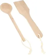 KOMBIUDA Educational Boys and Girls Toys 2 Pack Wooden Kitchen Toys Shovel Spoon for Pretend Play Kit