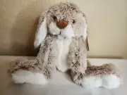 New Melissa & Doug Burrow Bunny Brown Rabbit Stuffed Animal Sitting 9” Plush