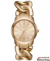 在飛比找Yahoo!奇摩拍賣優惠-潮牌Michael Kors 歐美時尚腕表 金色交織錶帶手錶