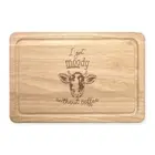I Get Moody Without Coffee Cow Rectangular Wooden Chopping Board - Funny Joke