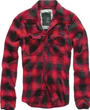 Brandit Check Shirt, black-red, Size XL for Men Black Red