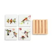 Dean Crouser Hummingbird Coasters Set of 4 with Holder