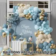 167Pcs Blue Balloon Garland Arch Kit Reusable Birthday Balloon Set Latex FaddF