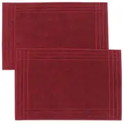 Eclat - 2 Piece Bath Mats Set (Burgundy)