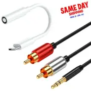 Type C to 3.5mm Jack Audio Adapter + RCA Cable f Samsung Note 20 Ultra 5G N986U