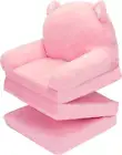 2-In-1 Toddler Couch Chairs Comfy, Kids Chair Couch, Mini Couch, Flip Out Sherpa