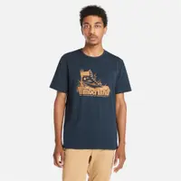 在飛比找ETMall東森購物網優惠-Timberland 男款深寶石藍黃靴Logo短袖T恤|A2