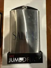New Jumbo Flask Stainless Steel Alcohol Drink Large Party Novelty Gift "Salut!"