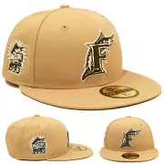 New Era Florida Marlins Fitted Hat MLB 1993 Inaugural Season Camel Black Logo
