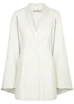 Alice + Olivia Esther Cotton-blend Mini Blazer Dress - Off White - 8 (UK12 / M) 8 (UK12 / M)