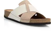 [BATZ] Marina Leather Shoes Sandals Clog Mules Comfort Shoes Slippers Women, Beige, 9 AU
