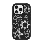 iPhone 16 Pro Impact Ring Stand Case MagSafe Compatible Chrome Doodles