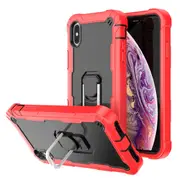 MCC Stylish Shockproof iPhone Xs Max Case Cover Apple Heavy Duty Tough [Red+Black]