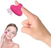 Upgrades USB Rechargeable Ring Facial Massage Tool,Which is Suitable for Massaging Eyes,Face and Hand Joints During Work,Travel and Study to Relieve Fatigue and Muscle Pain. (Rose Red)