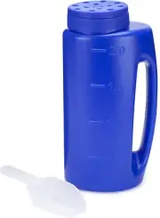 2L (70 Oz) Hand Held Spreader in Blue. Adjustable Hole Size Seed, Fertiliser, Sa