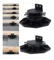 12Pack Adjustable Deck Support Pedestal Deck Foundation Base Support for Floa...