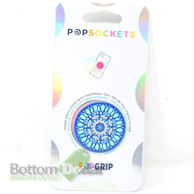 PopSockets 802599 PopGrip Grip & Stand with Swappable Top Butterfly Mandala Teal