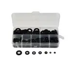 364pcs Black Flat Washer Screw Bolt Insulation Gasket Ring Assortment For M2-M8
