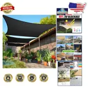 Rectangle Shade Sail 7' x 11' - Durable Black Outdoor Canopy for patios & pools