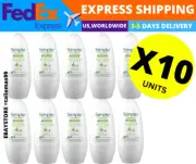 Simple Soothing Anti-Perspirant 45ml Roll-On Deodorant for Sensitive Skin X 10