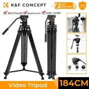 K&F Concept 184cm Video Tripod Heavy Duty Aluminum w/ 360°Fluid Head VA18+ VH081