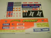 2 1991 & 1992 TYCO TCR ELECTRIC HO RACING SLOT CARS STICKER SHEETS DAMAGED