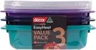 Decor Microsafe Decor Oblong Jewel Container, Pack of 3 Pieces, 900Ml Capacit...