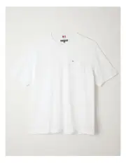 [Tommy Hilfiger] Big And Tall Essential Solid Pocket Tee in White