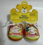 Vtg Build a Bear SATIN RAINBOW SHOES Sneakers BABW