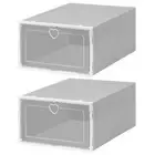 2pcs Storage Bin Multi-function Stackable Shoes Box Cabinet Modern
