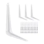 4Pcs 6 x 5 Inch Shelf Bracket Metal L Brackets Floating Shelf Brackets White