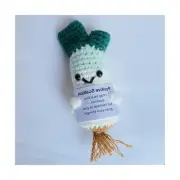 Positive Crochet Scallion Doll Funny Knitted Toys with Positive Card, Emotion...
