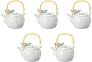 Set of 5, Three Color Line No. 4 Earthenware Bottle 6.8 x 5.2 x 4.3 inches (17.3 x 13.2 x 11 cm) 720cc | Setomonohonpo Dobin, Made in China