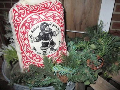 Santa sack, Santa bag,12 x 18, Canvas bag, Bag, Santa decor, Feed Sack, gift bag