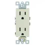 SUNLITE Duplex Electrical Outlet 15A Ivory E526 Carded main