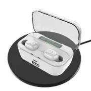 TWS G65 bluetooth 5.0 Wireless Earphone Dual Display 3500mAh Smart Touch Stereo Sports Hifi Headphones With Mic WHITE COLOR