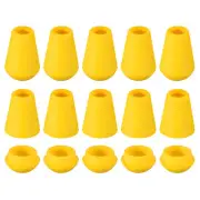 16Pcs Plastic Cord Lock Bell End Stopper Cord End Rope Fastener, Gold Yellow