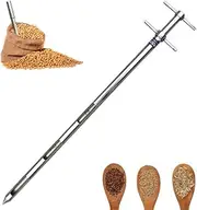 Grain Probe Sampler Stainless Steel Solid Sample Turnicate Kit Agriculture Sampler Cement Fertilizer Solid Sampling Probe Slot Sampler (Three Sections,25mm)(0.8M)