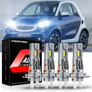 4x H7 LED Headlight Bulbs Kit High Low Beam 6000K For Smart Fortwo 2008-2015