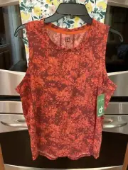 Title Nine Ladies Dri Release Activewear Tank, Orange W Multicolor Size L NWT