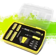 51Pcs Screwdriver Bits Adapter 1/4" Handle Ratcheting Socket Drill Set Yellow